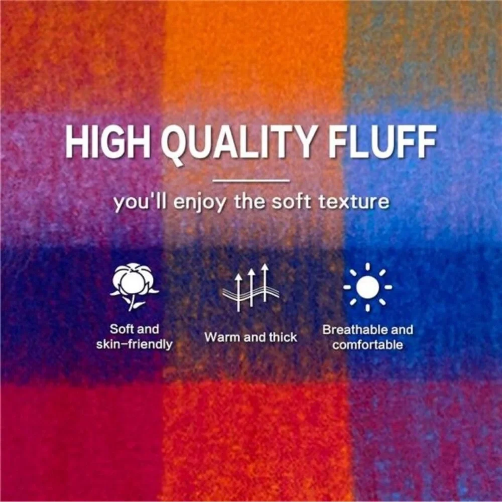 Brand New Multicolored Mohair Women’s Scarf – 82.7x15.7 in